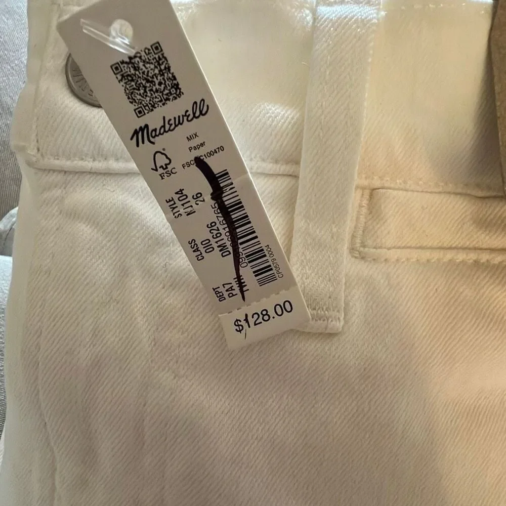 Madewell The Perfect Vintage Flare Jean in Tile White NWT size 26